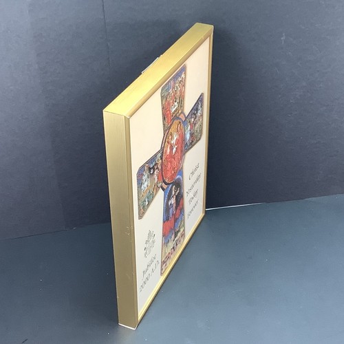 SEE VIDEO Catholic Wall Art Framed Glass Cross Christmas Gift GREAT JUBILEE 2000 - Picture 12 of 17