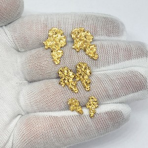Solid 24K Yellow Gold Mens Nugget 