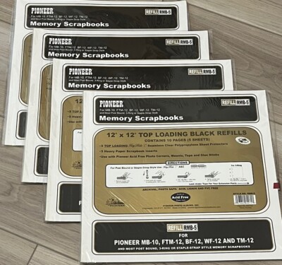 20 Pioneer Memory Book Black Refill Pages 12'' x 12'' Top Load -Refill No RMB-5