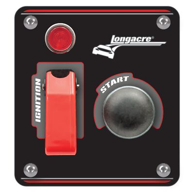 Longacre Race/Rallye Zündschalter Panel mit Klappabdeckung in schwarz 494863
