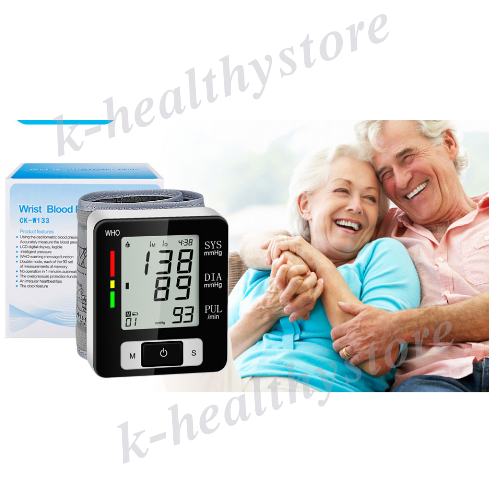 Automatic Digital Wrist Blood Pressure Monitor with Heart Rate LCD Display