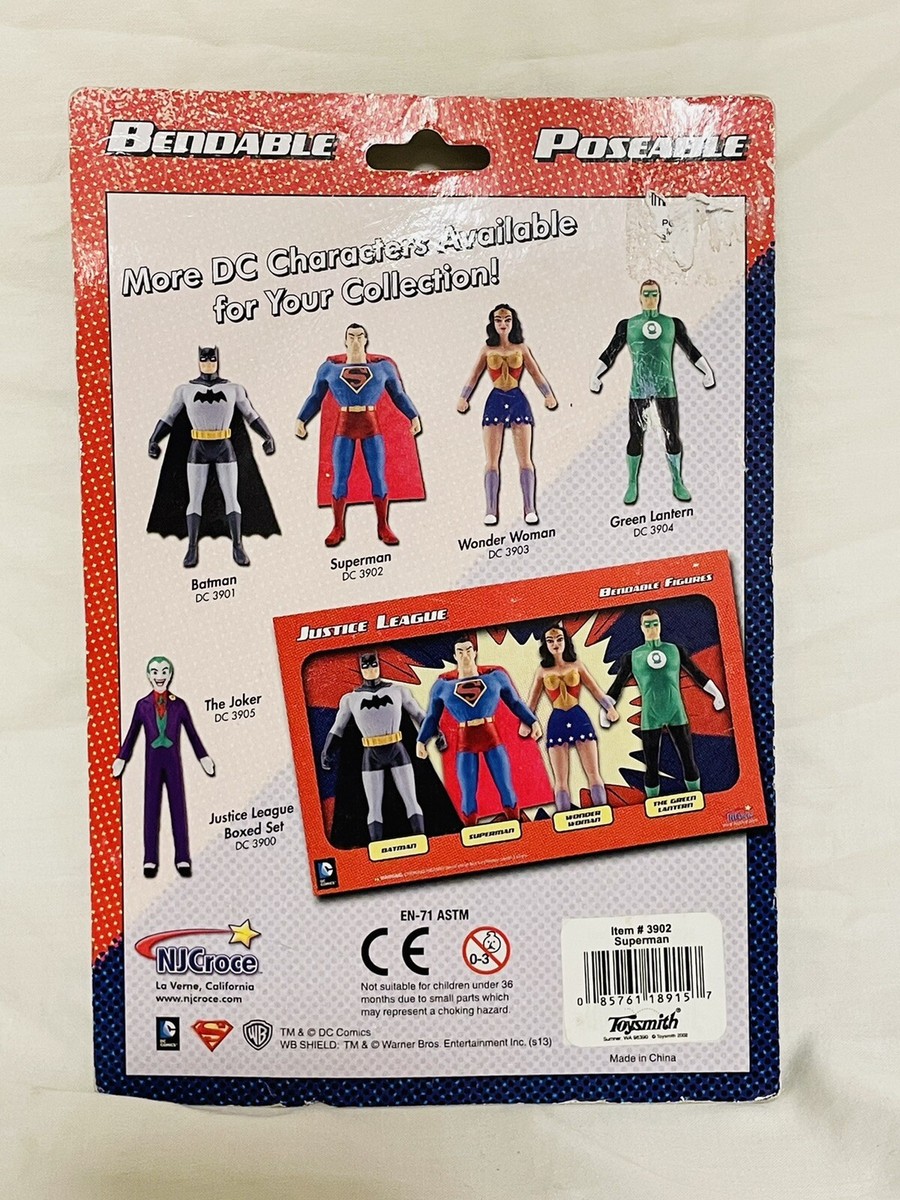 NJ Croce Superman Bendable Poseable Action Figure, DC Comics