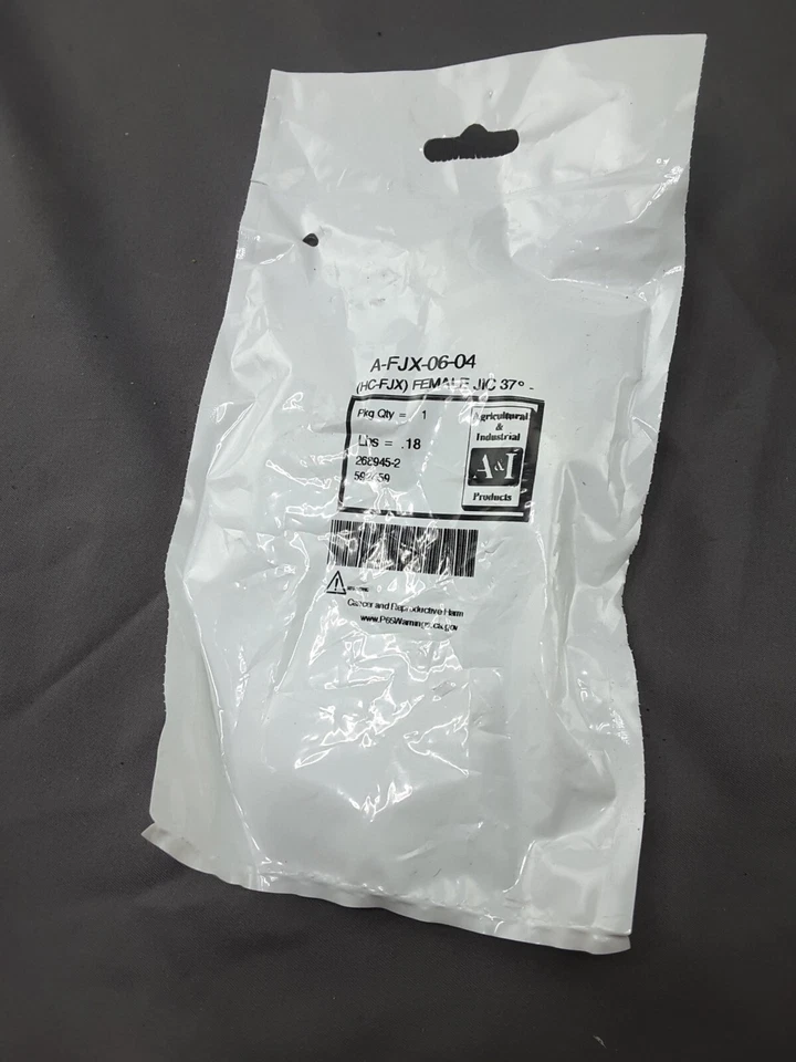 A-FJX-06-04 - Hydraulic Crimp Fitting ~3/8" Hose x 1/4" JIC 37° Female - Qty 6 - Image 2 of 2