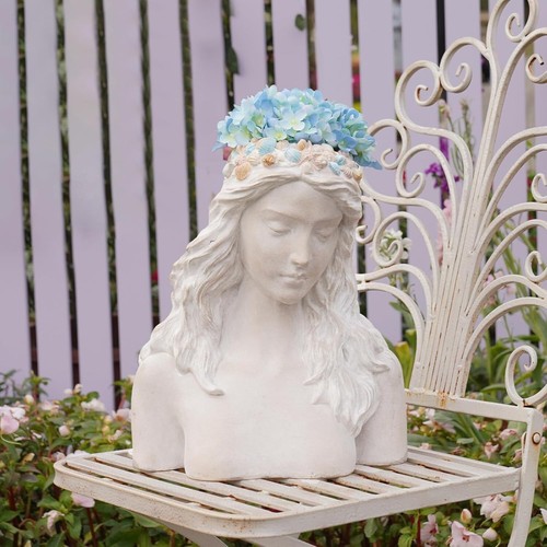 Large Face Planter Pots - 13.5 Inch Decorative Resin Planter for Outdoor Use - Picture 3 of 10