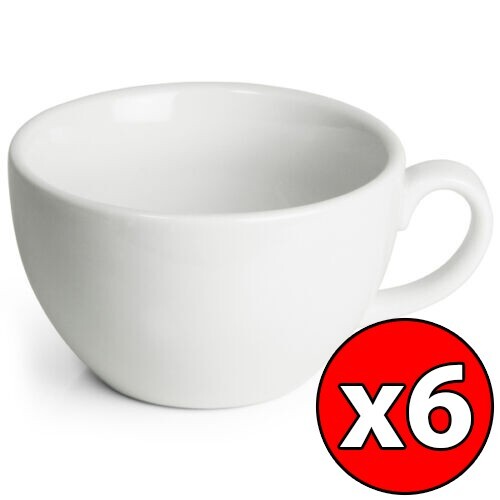 Coffee Cups 25cl Bowl Shape Cappuccino 8.8oz Cafe Royal Genware Fine China Box 6