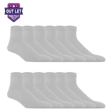 12 Pairs Ankle Quarter Men's Women Low Cut socks Casual Socks Size 9-11, 10-13
