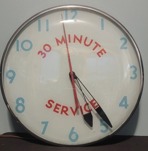 Vintage Art Deco TELECHRON INC TELECOIN 1- Electric Clock Rare 30 Minute Service - Picture 2 of 24