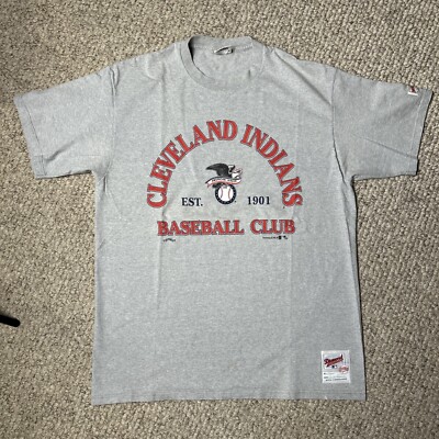 Vintage 90s Cleveland Indians T Shirt Men s XL Nutmeg Diamond Collection Gray 