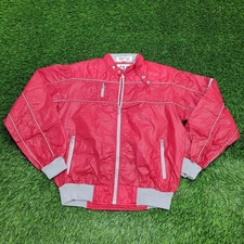 Vintage 90s MOD Racing Blouson Jacket Large 23x26 Red Baggy