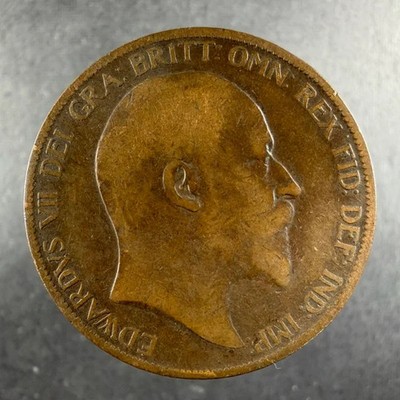 1902 Great Britain 1 Penny Edward VII Bronze Bold Design