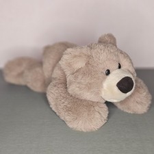 Aurora Plush Teddy Bear Tan Laying Stuffed Animal 12 Inch Soft Toy
