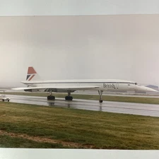 British Airways Concorde Atlanta GA Original Photo 1970s Police Escort