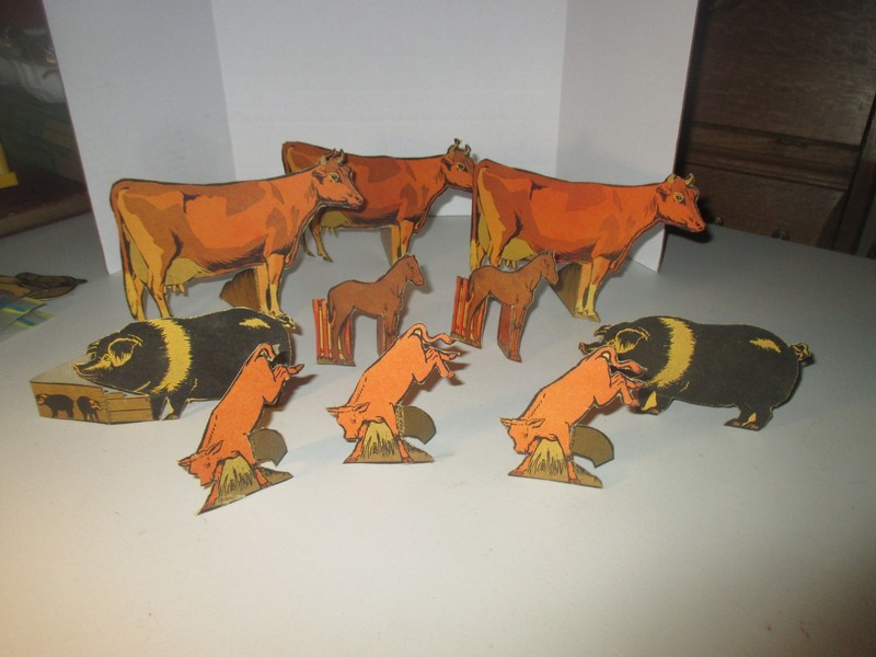 Lot of 10 Vintage 1930's POST TOASTIES Cereal Premium Cut-Outs Farm Animals