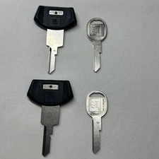 2 PAIR Original GM Logo Key Blank Set, E & H Keyways with Plastic Heads, OEM