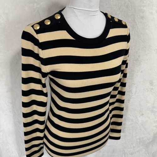 Camicia J.CREW Perfect Fit maglia piccola a righe marrone nero oro bottoni preppy - Foto 5 di 13