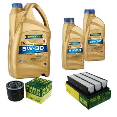 Inspektionspaket 7L RAVENOL FO 5W-30 für Hyundai Santa Fé II 2.7 V6 GLS 4x4