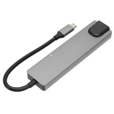 6 In 1 USB C Hub To 4K At 30HZ USB C Multiport Adapter With 100 Gigabit Ethernet