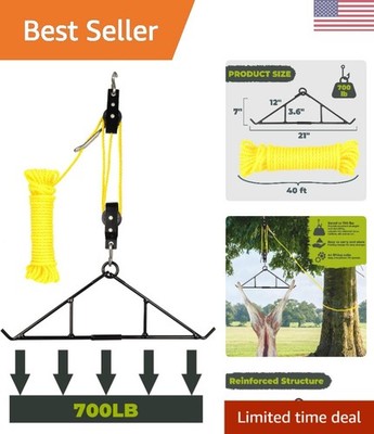 Innovative One-Person Game Hoist with Adjustable Pulley & Gambrel Kit - 700 lbs