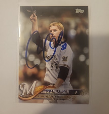 Chase Anderson 2018 Topps Series 1 Signed Baseball Card Milwaukee Brewers #54