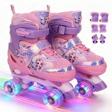 Adjustable Mermaid Roller Skates for Kids Girls with LED Light Up Wheels In...
