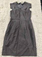 Banana Republic womens gray pencil dress 6 lined 96% virgin wool old money