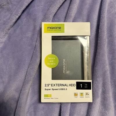 Maxone 1TB External Hard Drive   Ultra Slim, USB 3.0, Charcoal Grey *FAST  S&H*