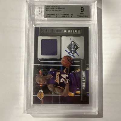 Panini 2009-10 Limited Material Moniker Kobe Bryant Auto Patch BGS 9 BGS Auto 10