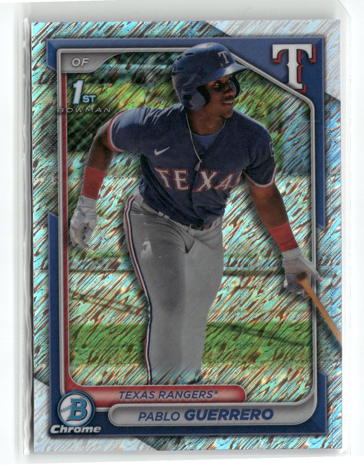 2024 Bowman Chrome #BCP-212 Pablo Guerrero Shimmer Refractors Texas Rangers