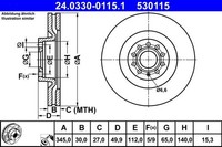 Ate 24.0330-0115.1 Bremsscheibe FüR Audi Seat Skoda VW