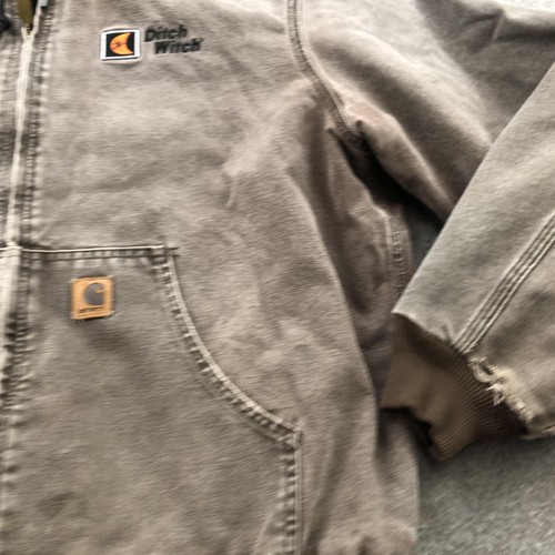 Carhartt Jacket Mens XL Brown Hooded Duck Active Thermal Lined Ditch Witch - Picture 5 of 18