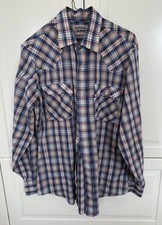 Vintage Levis Pearl Snap Plaid Long Sleeve Shirt Size M