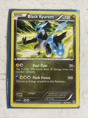 Black Kyurem 100/149 Cracked Ice BW Boundaries Crossed Pokemon Holo Foil Nice!
