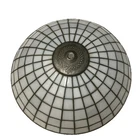 Large TIFFANY STYLE STAINED GLASS  White Lamp Pendant SHADE 16.5"