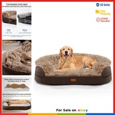 Fluffy Orthopedic Dog Bed for Large Dogs 44 Inch Egg Crate Memory Foam Washable
