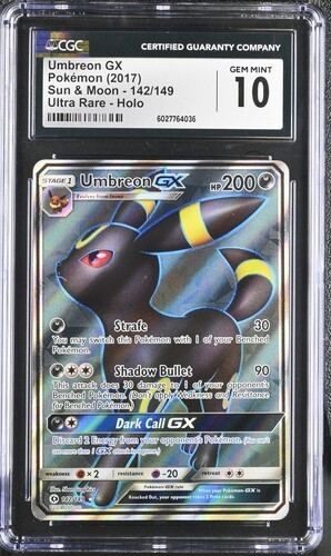 🌓🌗 CGC 10 Umbreon GX 142/149 Ultra Rare Holo Sun & Moon 2017 Pokemon Card