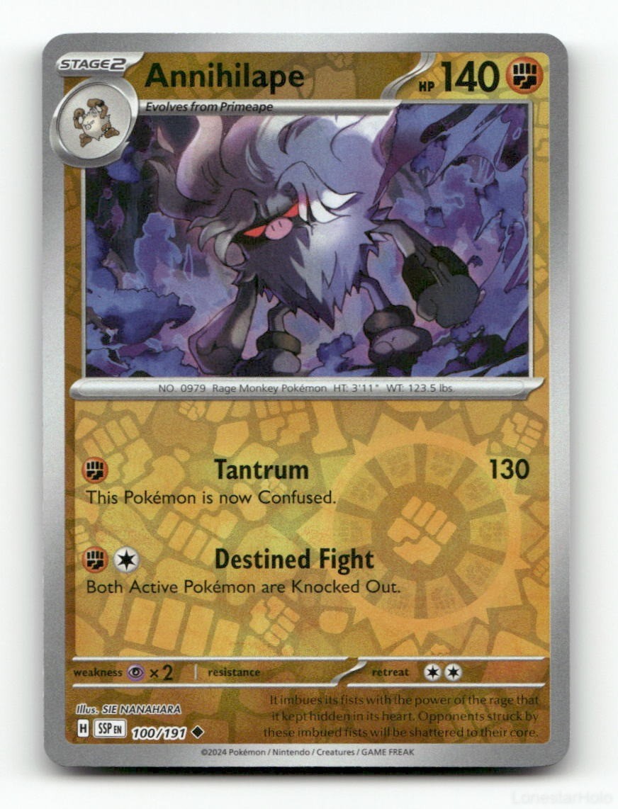 ANNIHILAPE SURGING SPARKS 100/191 POKEMON REVERSE HOLO NM/M