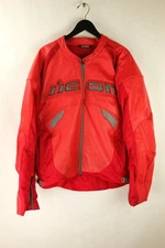ICON Men's Sz XL Red Leather SANCTUARY Motorcycle Padded Racing Jacket