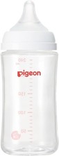 Pigeon SofTouch Heat-Resistant Glass Baby Bottle 240ml Wide-Neck Zoo Japan NEW