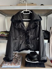 VINTAGE 00s CHRISTIAN DIOR by JOHN GALLIANO PELLICCIA BOMBER JACKET Y2K DONNA TAGLIA 40