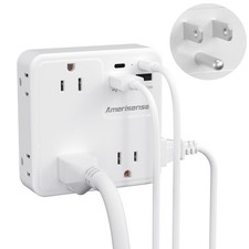 Multi Plug Outlet Extender with USB, Wall Charger with 6 AC Outlets 4 USB P...