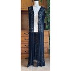Nouvelle Collection schwarz Blumen Spitze Whimsigoth Staubtuch Weste lang Medium