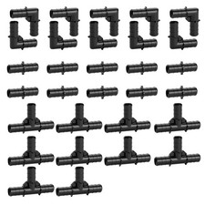  Pack of 30 1/2 Inch Poly PPSU PEX Fitting with 10pcs Elbows,10 1/2, Black