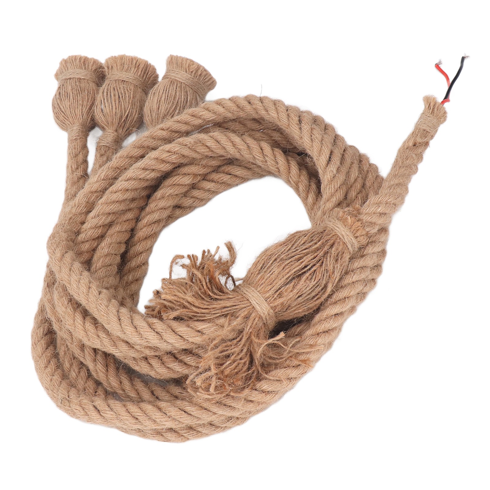 Pendant Light Vintage Hemp Rope 3 Heads 6.6ft Cord E26 E27 Socket Hanging