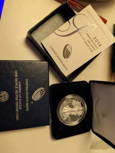 2018 W American Eagle Burnished Uncirculated $1 Silver 1 Oz OGP CoA, West Point