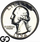 1954 Washington Quarter, PROOF, Lustrous Superb Gem PR++