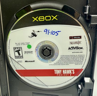 Tony Hawk's: Project 8 (Xbox, 2006) Disc & Plain Black Case Tested