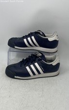 Adidas Boys Samoa G21252 Blue White Leather Lace-Up Low Top Sneakers Shoes Sz 7
