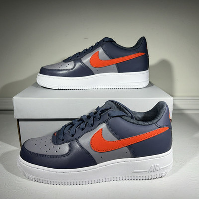 Nike Air Force 1 Big Kids' Shoes (Cement Grey/Light Carbon/White/Team Orange)