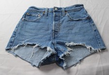 Levi's Women's Straight Leg 501 Original Fit High Rise Shorts JL3 Blue Size 27