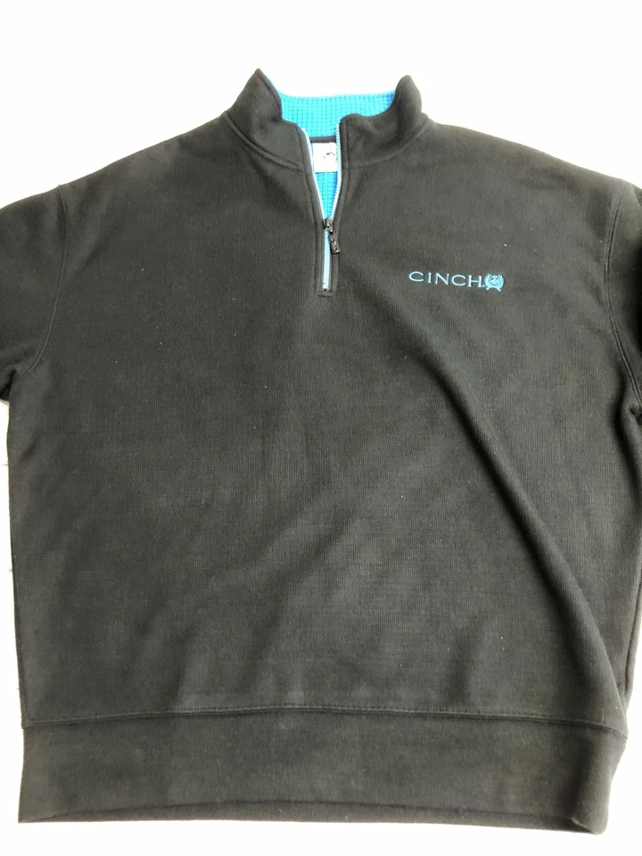 Sudadera Cinch Para Hombre XL Negra Cuarto Cremallera Forrada con Gofres Bordada MWK1019002 Foto 2 de 4